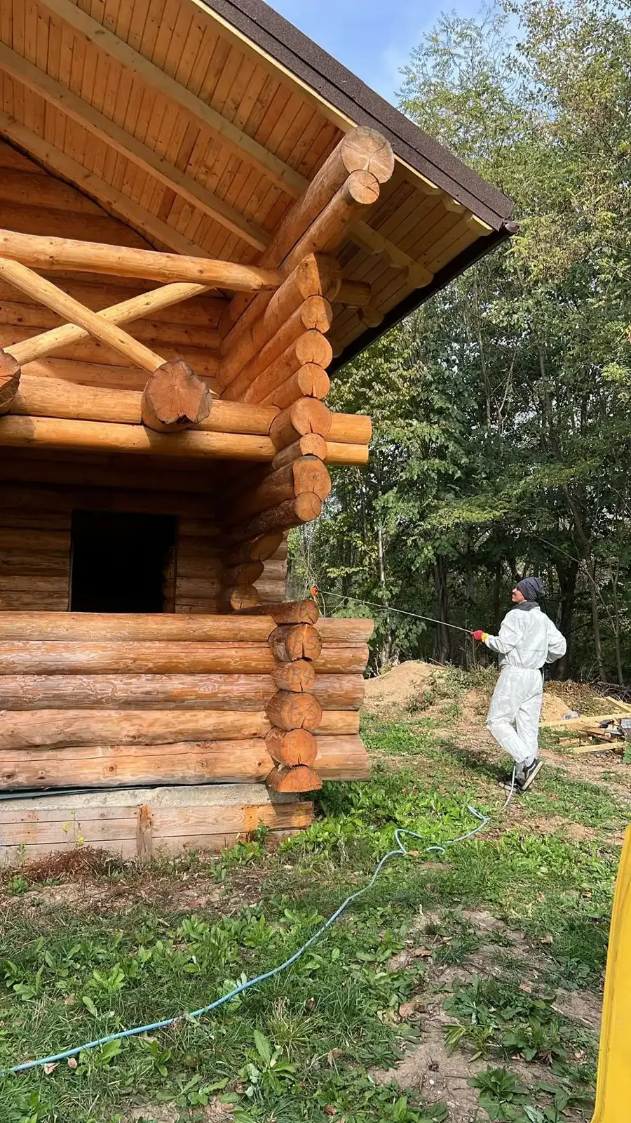 Ignifugarea structurii din lemn a unei cabane